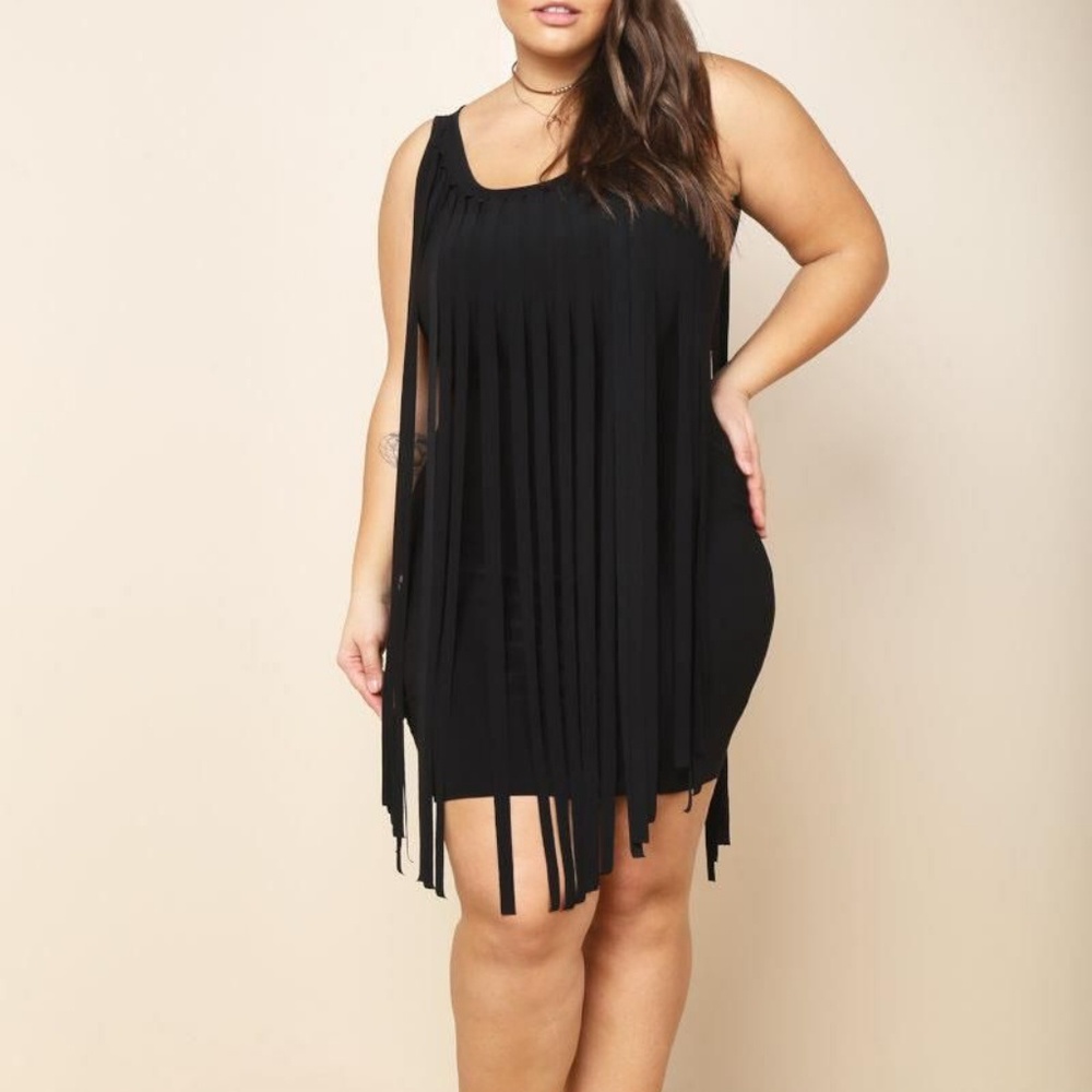 Black Fringe Dress